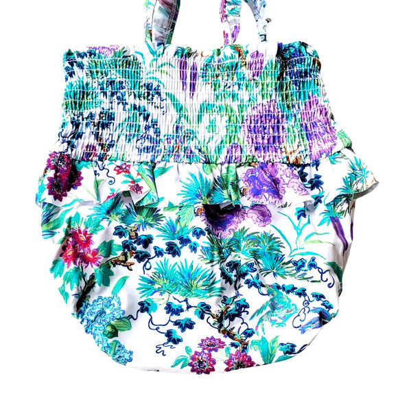 New Janie & Jack 18-24 Months Tropical Floral Smocked One-piece Swimsuit NWT - Picture 2 of 3